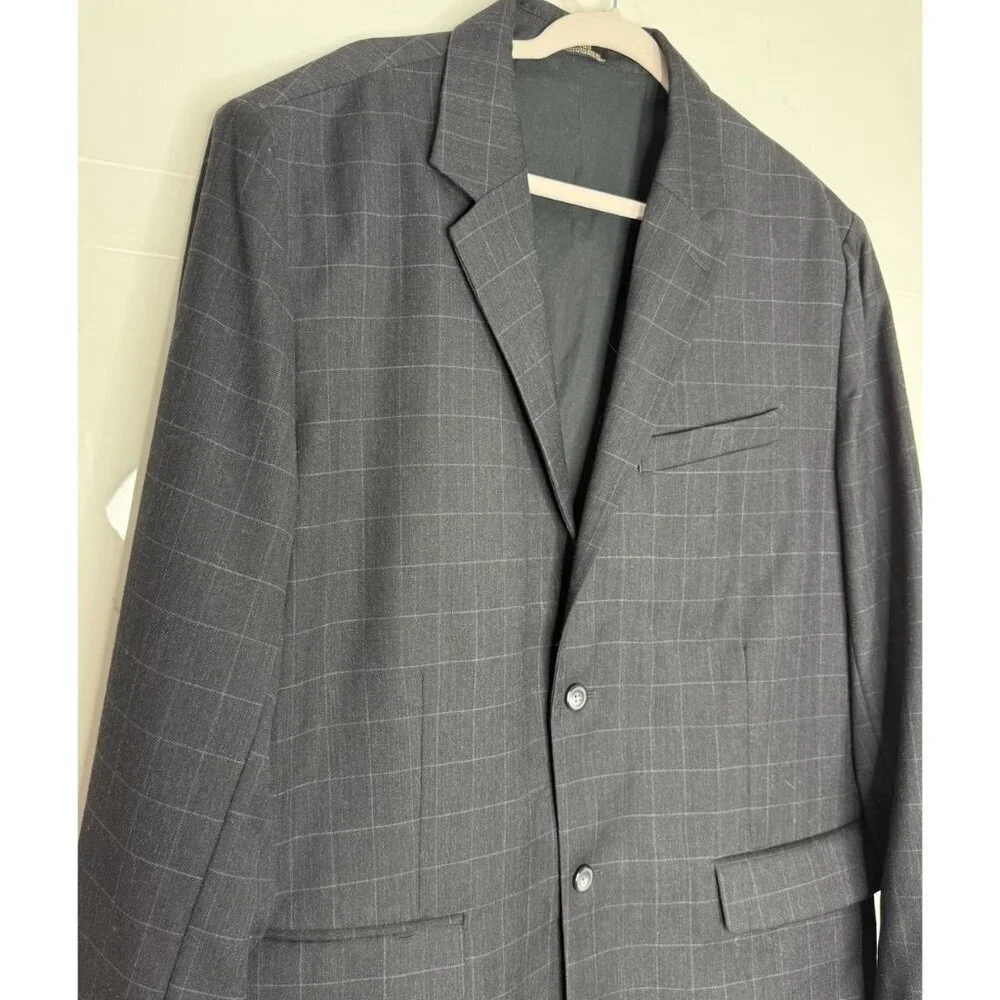 Vintage LL BEAN Plaid Wool Blazer Sport Coat Cotton Lined Classic 48 R​
